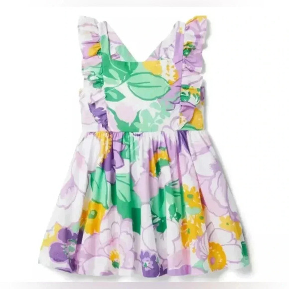 Janie and Jack Other - Girls Floral Print Dress Ruffle Sleeves Summer Sundress Kids Size 3T